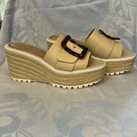 Sam Edelman Livi Espadrille Wedge Slide Sandal Size 9.5 - Picture 2 of 6